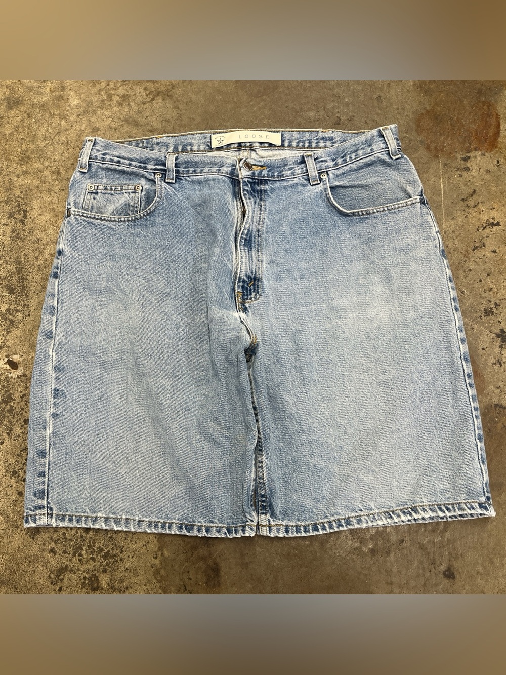 Y2K Arizona Jeans Jorts Men’s 38 Light Wash Heavyweight Baggy Skater Summer 00s